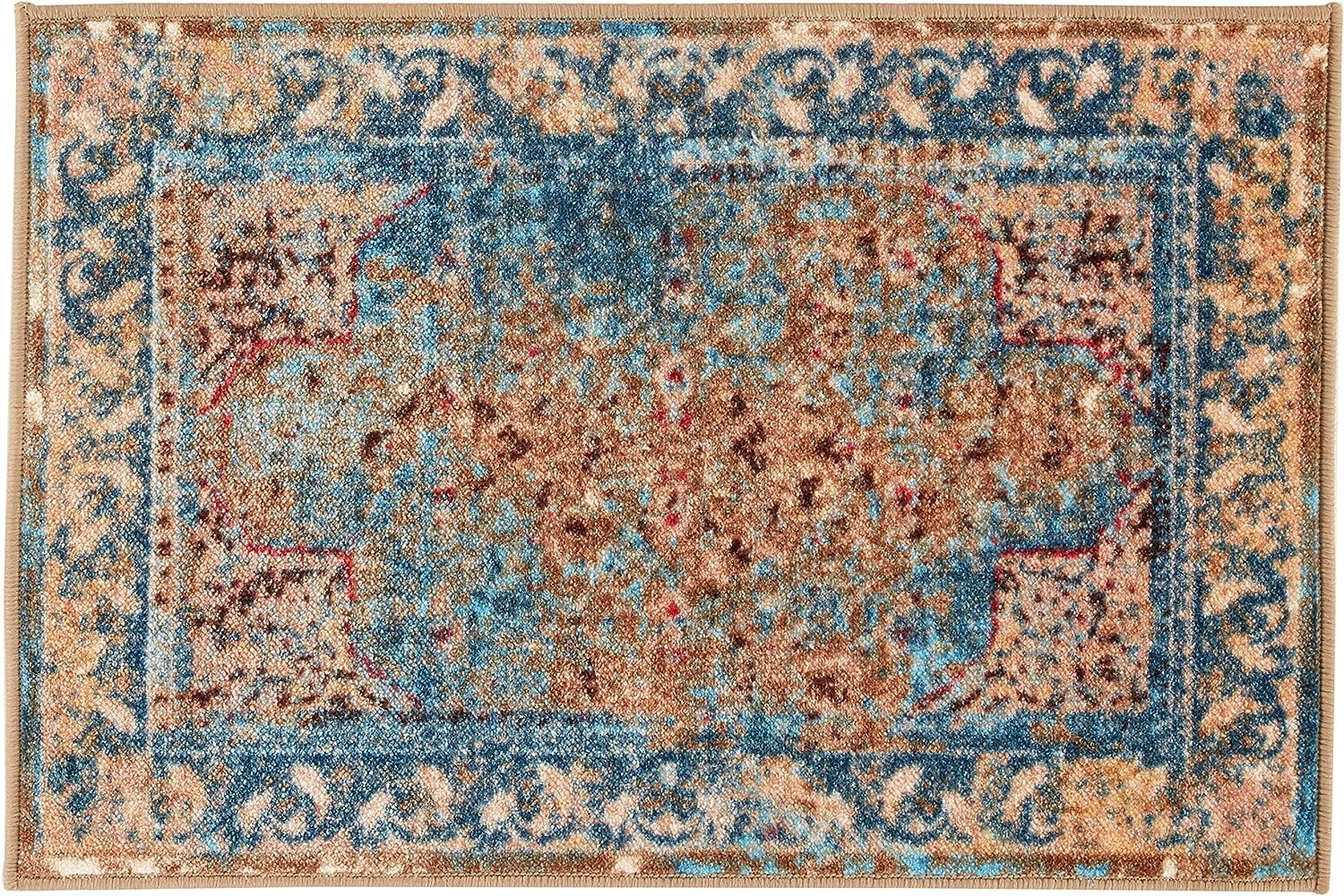 Superior Angeles Overdyed Non-Slip Indoor Area Rug 2' x 3', Green ...