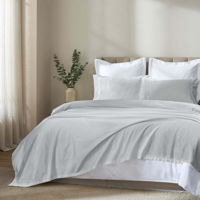 Superior Apus 100% Cotton 15" Deep Pocket Sheet Set, Full, Silver