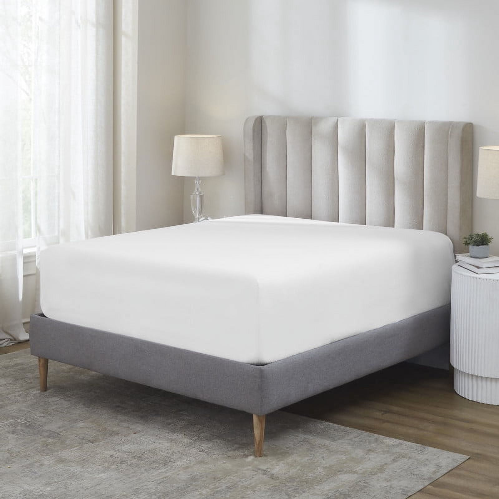 Superior Apus 100% Cotton 18" Deep Pocket Fitted Sheet, King, White