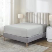 Superior Apus 100% Cotton 20" Deep Pocket Fitted Sheet, Queen, Silver