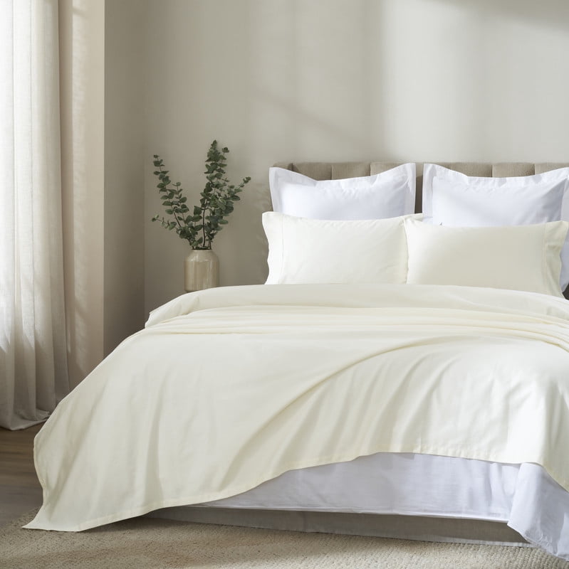 Superior Apus 100% Cotton 20" Deep Pocket Sheet Set, King, Ivory