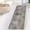 thumbnail image 1 of Superior Ara Patchwork Non-Slip Washable Indoor Runner Rug, 2' 7" x 12', Taupe, 1 of 11