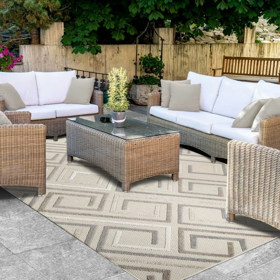 Superior Ares Modern Indoor/ Outdoor Area Rug, 5' 2" x 7' 2", Slate