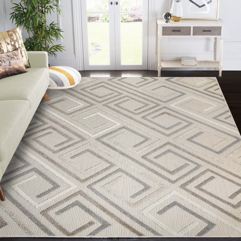 Superior Ares Modern Indoor/ Outdoor Area Rug, 6' x 8' 10", Slate