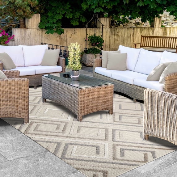 Superior Ares Modern Indoor/ Outdoor Area Rug, 7' 10" x 9' 10", Slate
