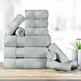 thumbnail image 1 of Superior Aria Turkish Cotton 12-Piece Towel Set, Ultra Soft Heavyweight Towels, Olive Green, 1 of 6