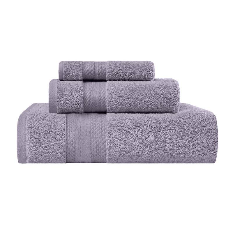 Superior Aria Turkish Cotton 3-Piece Towel Set, Ultra Soft Heavyweight Towels, Wisteria