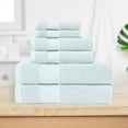 thumbnail image 1 of Superior Aria Turkish Cotton Solid Heavyweight 6-Piece Dusty Aqua Towel Set, 1 of 6