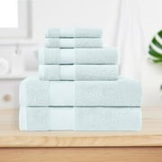 Superior Aria Turkish Cotton 6-Piece Towel Set, Ultra Soft Heavyweight Towels, Dusty Aqua