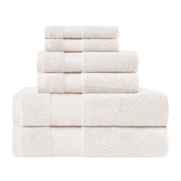 Superior Aria Turkish Cotton 6-Piece Towel Set, Ultra Soft Heavyweight Towels, Ivory