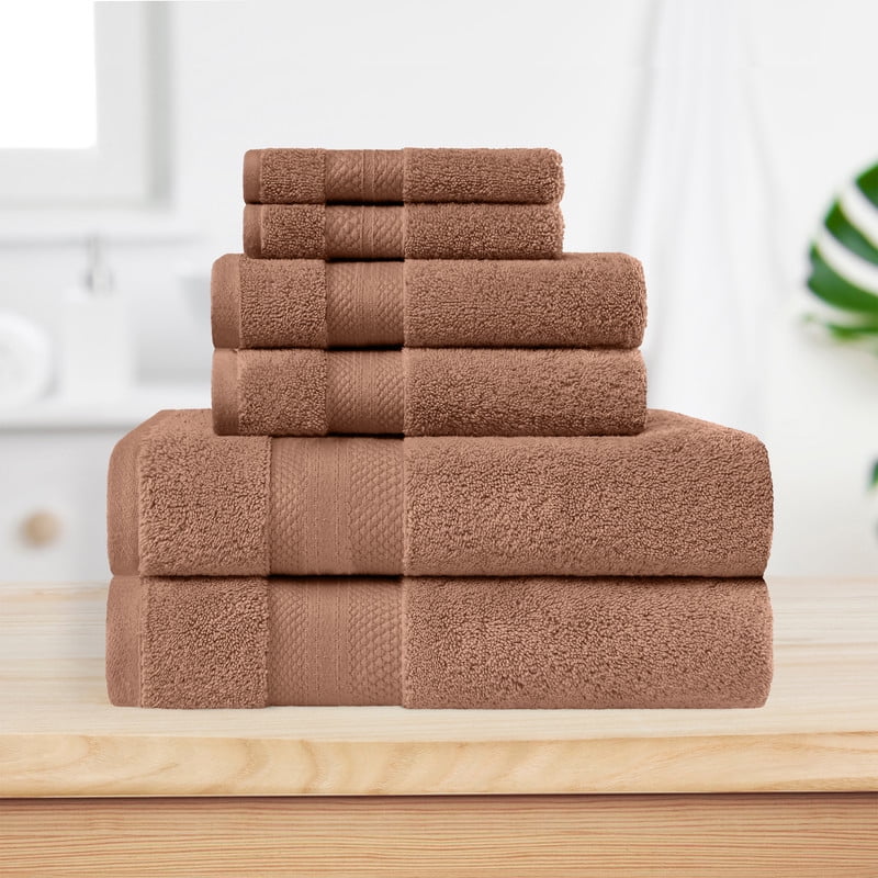 Superior Plush Taupe Turkish Cotton 6-Piece Towel Set