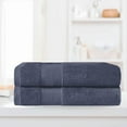 thumbnail image 1 of Superior Aria Turkish Cotton Solid Heavyweight Crown Blue Bath Sheet Set of 2, 1 of 6