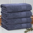 thumbnail image 1 of Superior Aria Turkish Cotton 4-Piece Bath Towel Set, Ultra Soft Heavyweight Towels, Crown Blue, 1 of 6