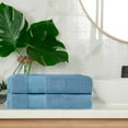 thumbnail image 1 of Superior Aria Turkish Cotton 2-Piece Bath Towel Set, Ultra Soft Heavyweight Towels, Denim Blue, 1 of 6