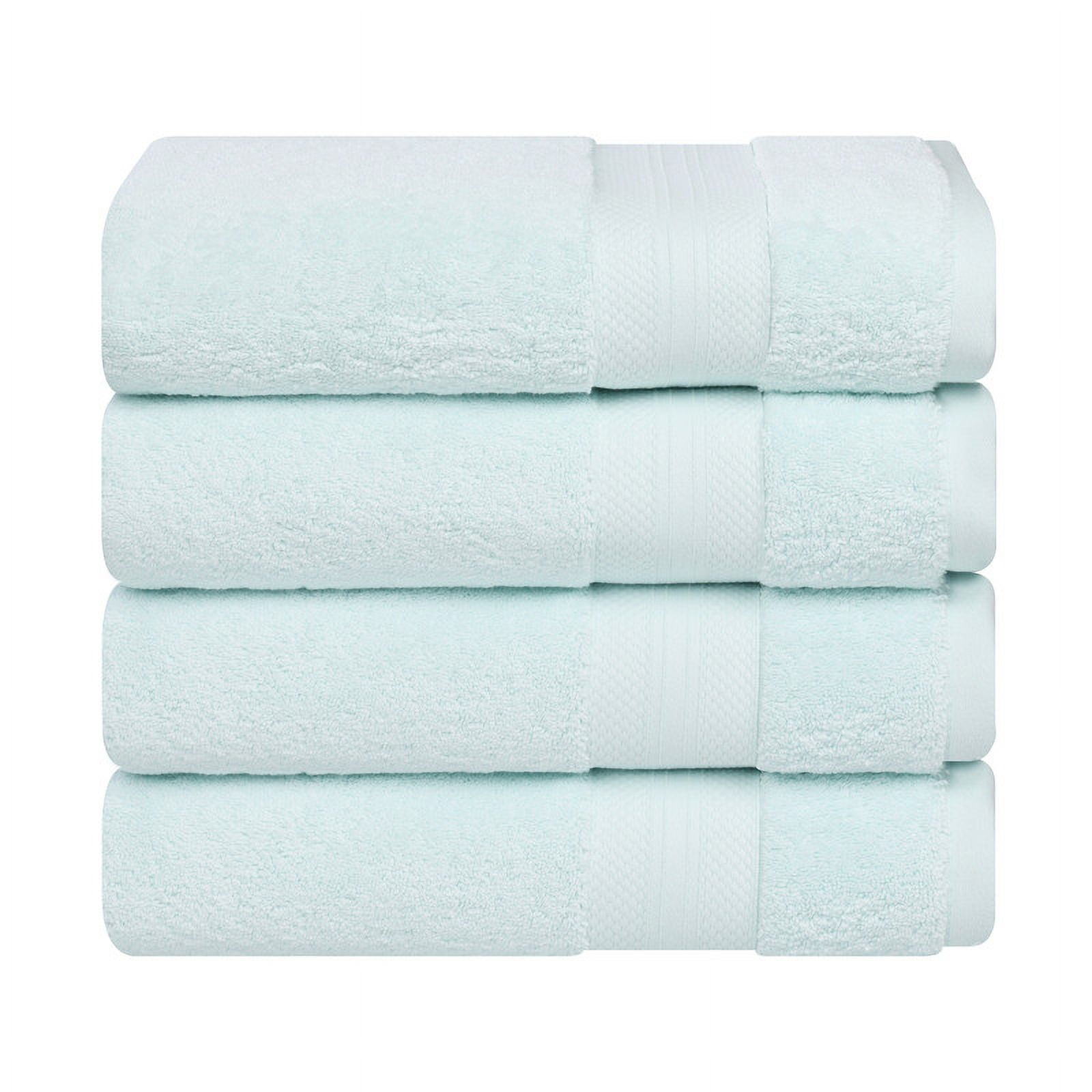 Superior Aria Turkish Cotton 4-Piece Bath Towel Set, Ultra Soft Heavyweight Towels, Dusty Aqua