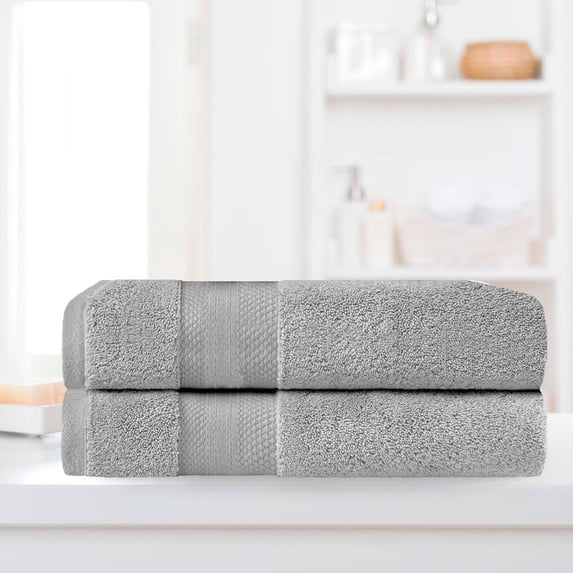 Superior Aria Turkish Cotton 2-Piece Bath Sheet Set, Ultra Soft Heavyweight Towels, Grey