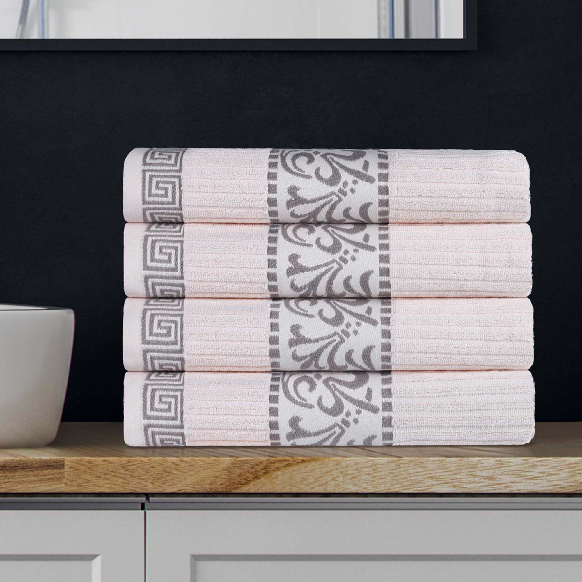 Athens Ivory Cotton 4-Piece Quick Dry Bath Towel Set