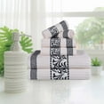 thumbnail image 1 of Superior Athens 6-Piece Cotton Greek Scroll Towel Set, Ivory-Black, 1 of 9
