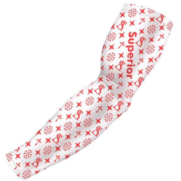 Superior Athlete Pattern in White with Red Arm Sleeve