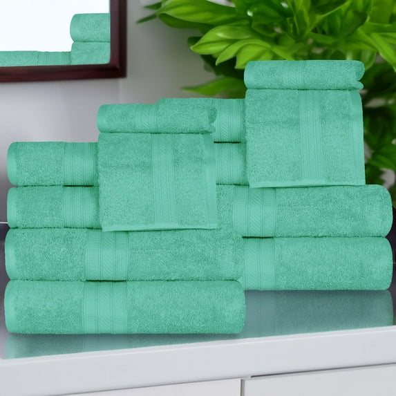 BNM Cotton Heavyweight 12 Piece Towel Set, Rivulet