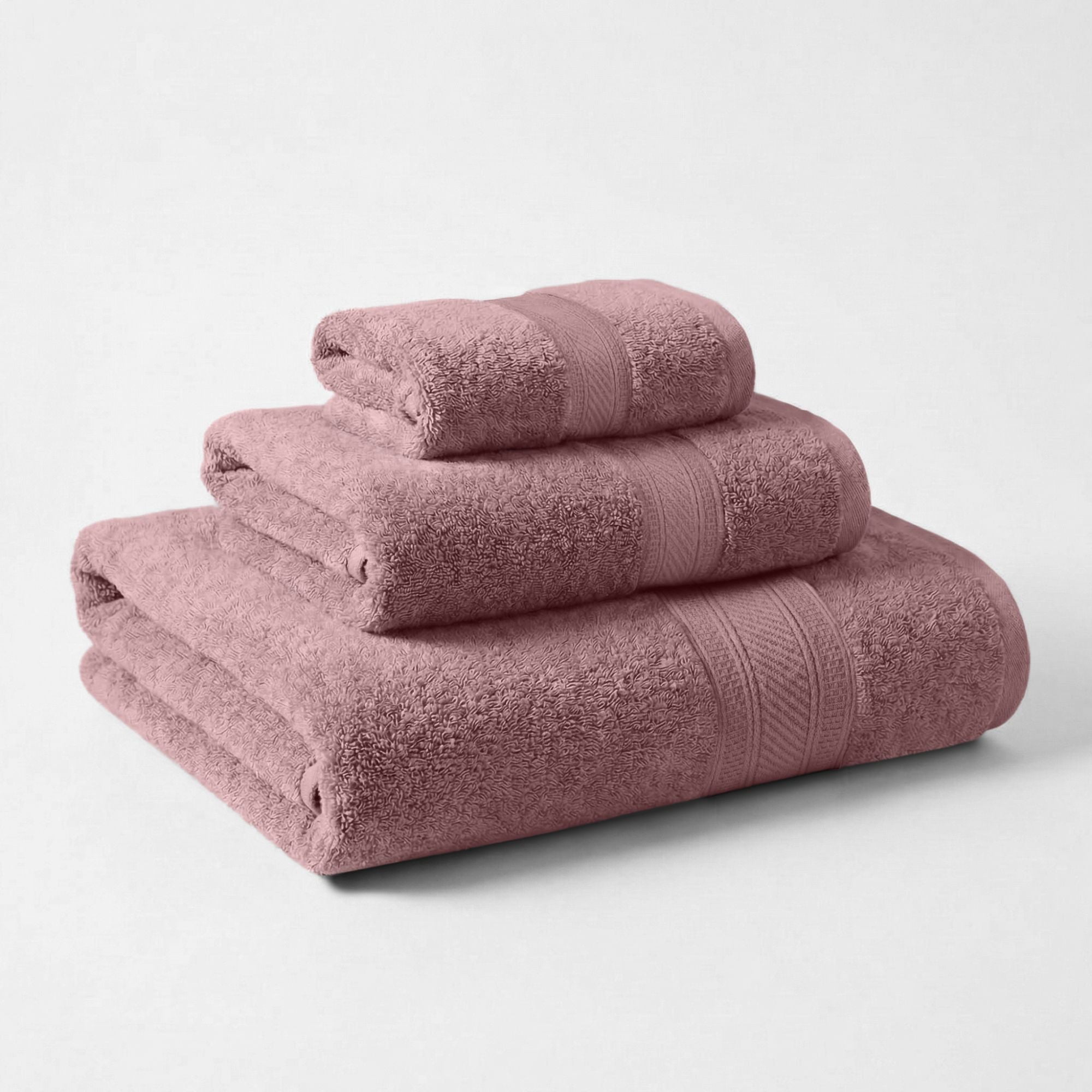 Superior Atlas Heavyweight Plush 3 Piece Cotton Towel Set, Grape Shake