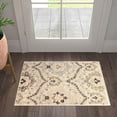 thumbnail image 1 of Superior Oriental Vintage Floral Damask Power-loom Indoor Area Rug, 2'x3', Beige-Brown, 1 of 5
