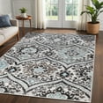 thumbnail image 1 of Superior Oriental Vintage Floral Damask Power-loom Indoor Area Rug, 4'x6', Turquoise, 1 of 7