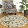 thumbnail image 1 of Superior Oriental Vintage Floral Damask Power-loom Indoor Area Rug, 5' Round, Beige-Brown, 1 of 5