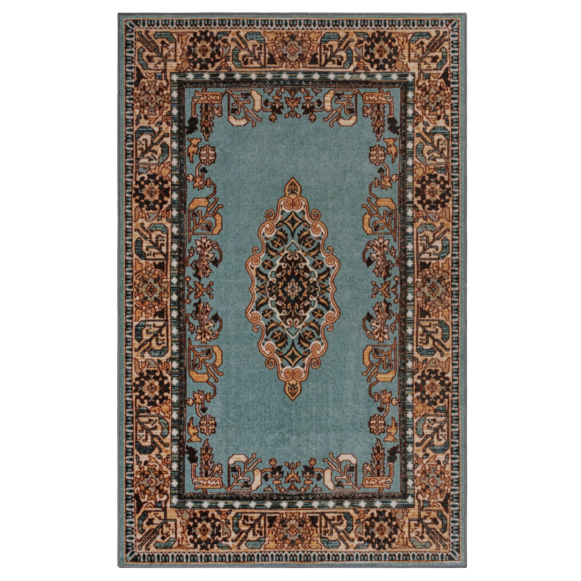 Superior Aviva Non-Slip Floral Medallion Indoor Washable Area Rug, 8' x 10'