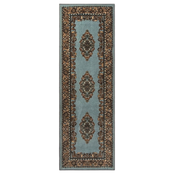 Superior Aviva Non-Slip Floral Medallion Indoor Washable Runner Rug, 2'7" x 8'
