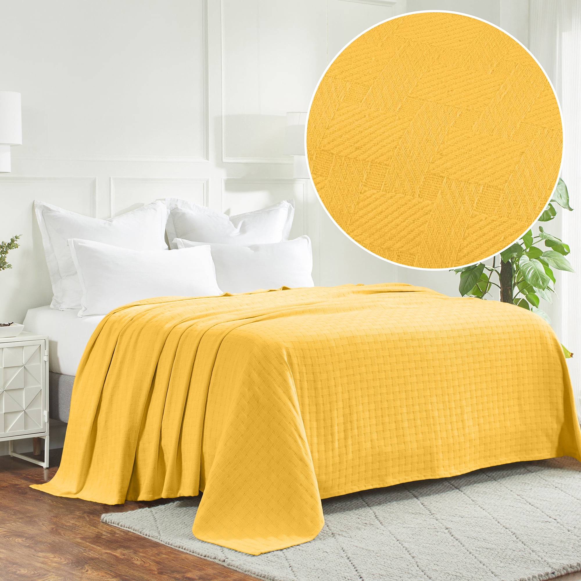 Gold King Cotton Basketweave All-Season Blanket