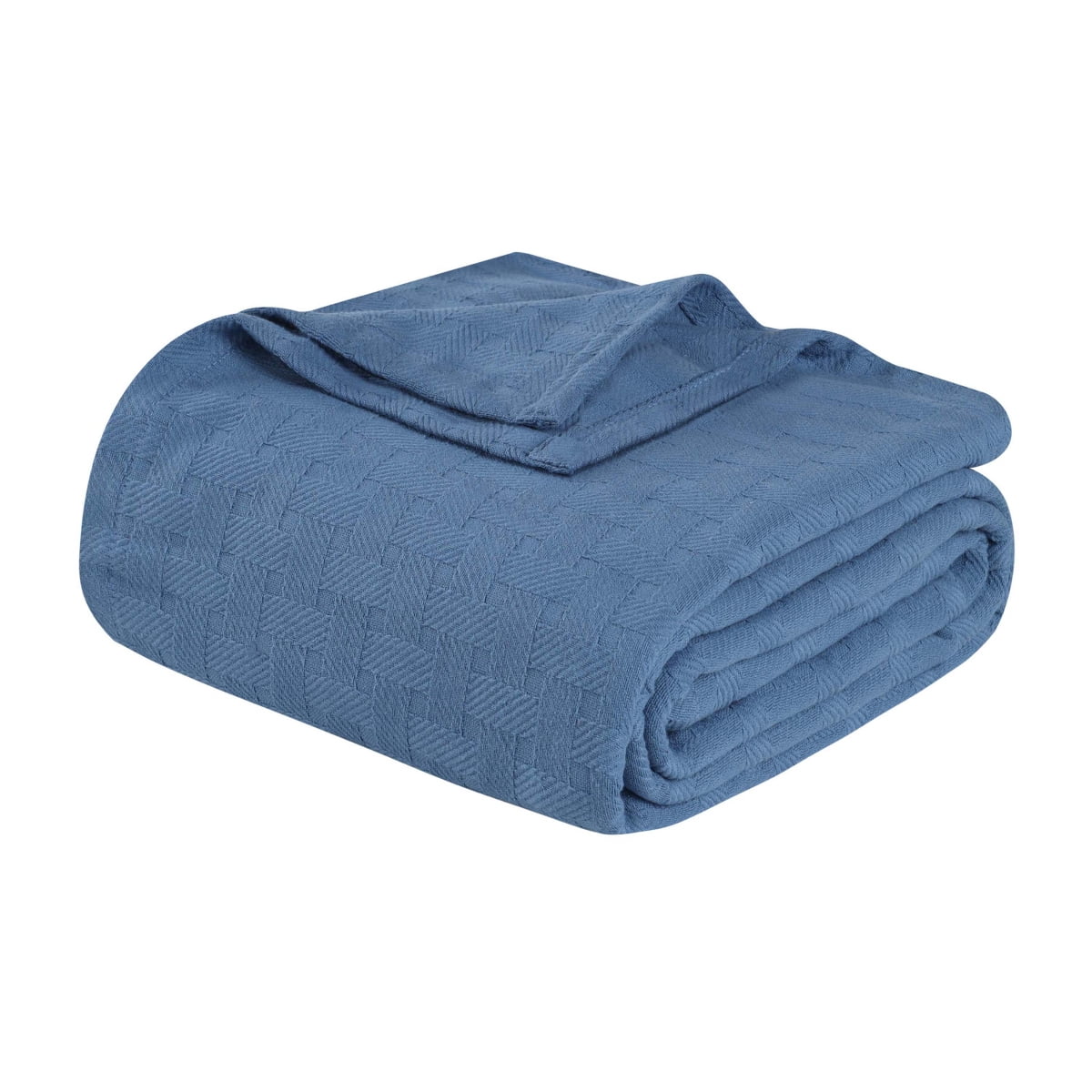 Superior Basketweave All-Season Cotton Blanket, Non-Standard, Denim ...