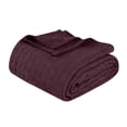 thumbnail image 1 of Superior Basketweave All-Season Cotton Blanket, Twin, Plum, 1 of 11