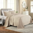 thumbnail image 1 of Superior Basketweave Cotton Decorative Bedspread and Sham Set, Full, Linen, 1 of 10