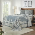 thumbnail image 1 of Superior Traditional, Farmhouse, Bohemian Cerulean Blue Medallion, Geometric, Oriental Reversible Bedspreads Twin 2 Count, 1 of 4