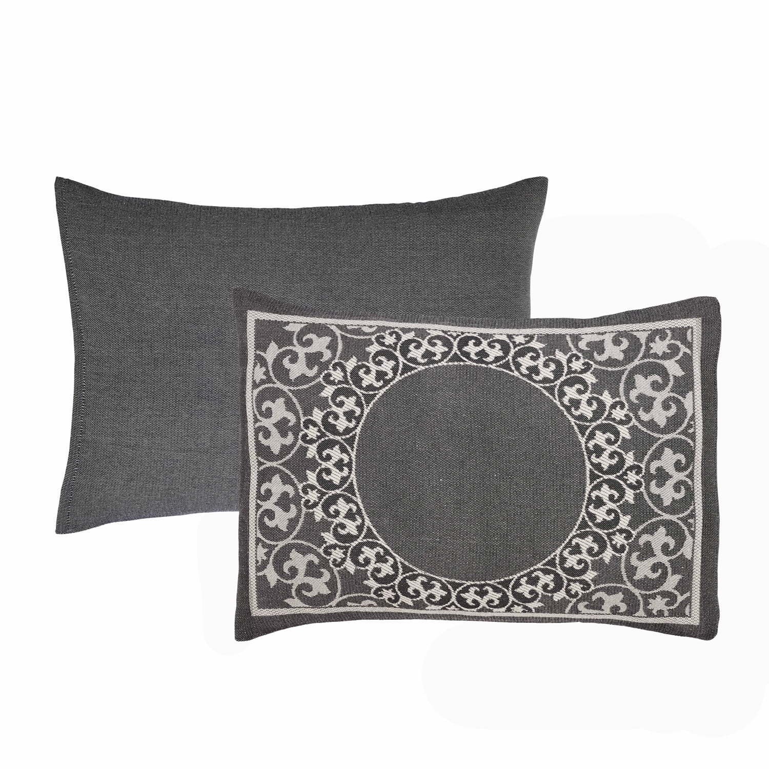 Charcoal Twin Cotton Blend Jacquard Bedspread Set