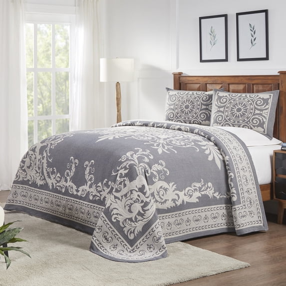 Superior Bedspread Set, Twin, Denim Blue, 2 Piece