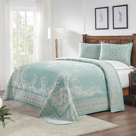 Superior Bedspread Set, Twin, Green, 2 Piece