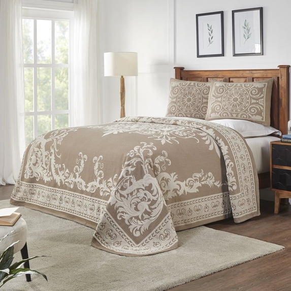 Superior Bedspread Set, Twin, Taupe, 2 Piece