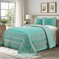thumbnail image 1 of Superior 2-Pieces High-Durability Cotton-Blend Bedspread Set, Twin, Turquoise, 1 of 8