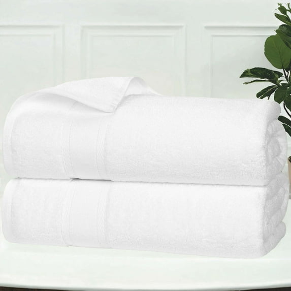 Superior Belmont Zero Twist Ultra-Soft Bath Towels, Set of 2, White