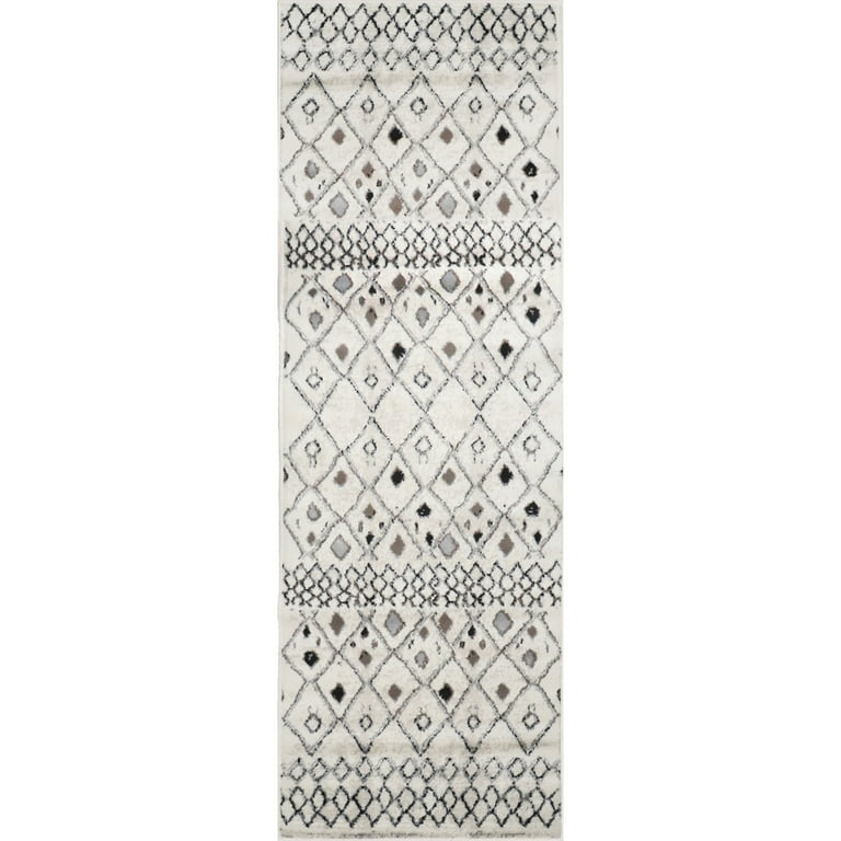 Superior Beu Bohemian Diamond Trellis Indoor Area Rug, Slate, 5' x 8