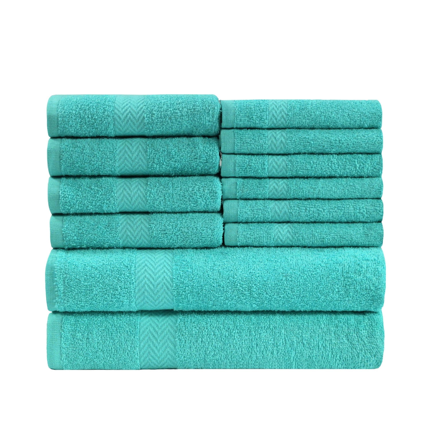 Superior Eco-Friendly Ringspun Cotton 12-pc. Towel Set Turquoise 12 Piece Set