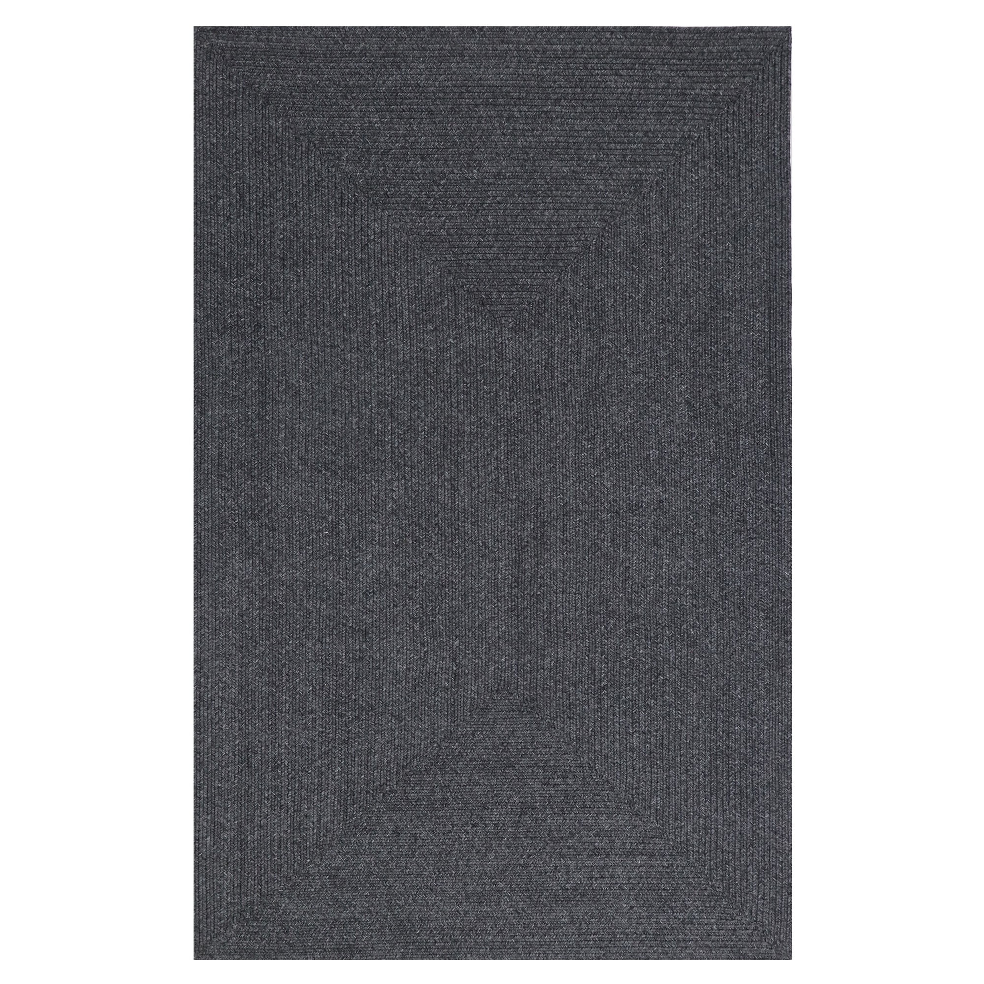 Charcoal Braided Synthetic 4' x 6' Indoor/Outdoor Rug