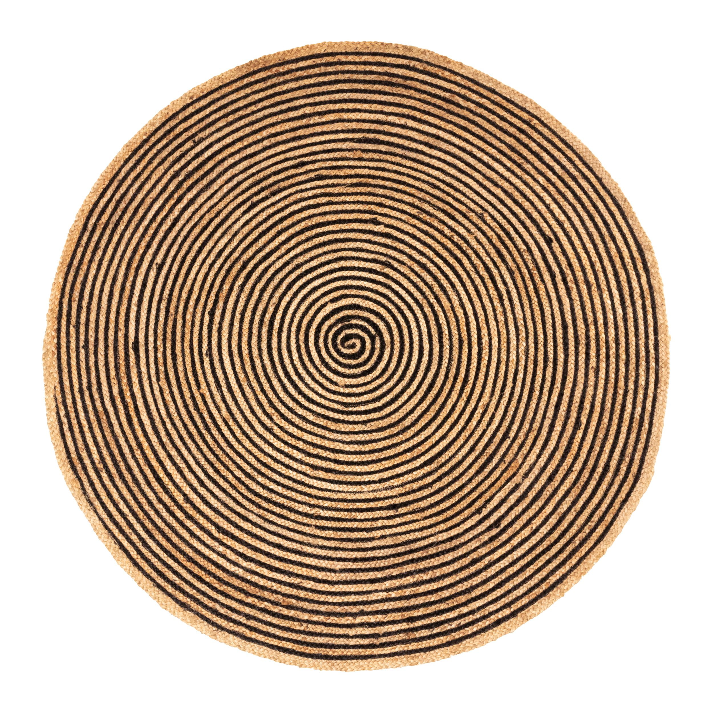Handmade Black Braided Jute 10' Round Area Rug