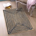 thumbnail image 1 of Superior Braided Jute Handwoven Indoor Outdoor Area Rug, 2' x 4', Navy Blue, 1 of 8