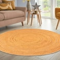 thumbnail image 1 of Superior Braided Jute Handwoven Indoor Outdoor Area Rug, 6' Round, Orange, 1 of 5