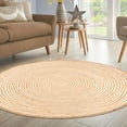 thumbnail image 1 of Superior Braided Jute Handwoven Indoor Outdoor Area Rug, 8' Round, Ivory, 1 of 5