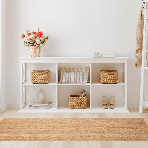Superior Braided Jute Handwoven Area Rug, Reversible Indoor Outdoor Rugs, 2' 6" x 12', Natural Tan