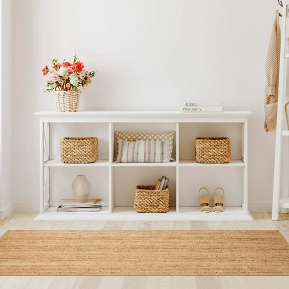 Superior Braided Jute Handwoven Runner Rug 2' 6" x 12', Indoor Outdoor Rugs, Natural Tan